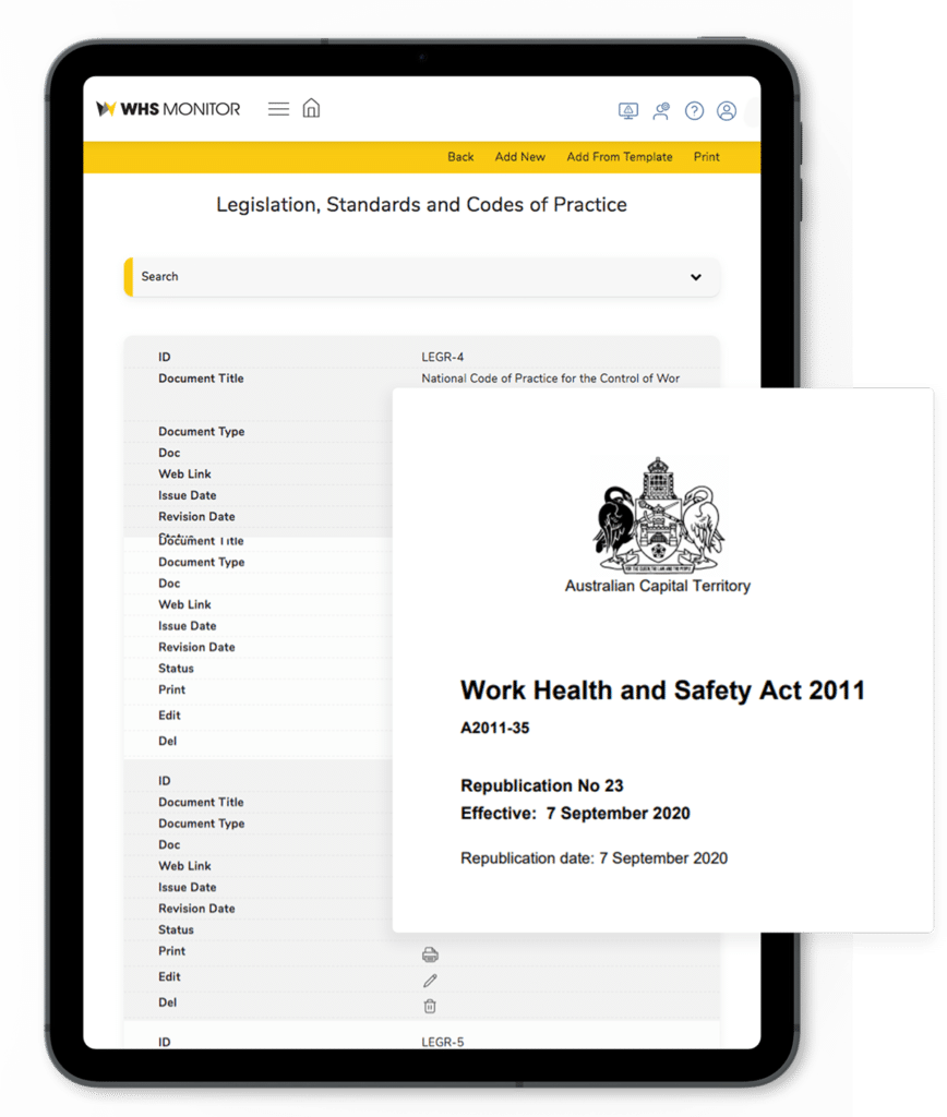 Procedures legislation WHSM image