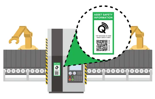 WHS Monitor Asset Safety Information Q-tap label