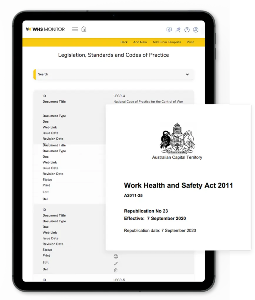 Procedures legislation WHSM image